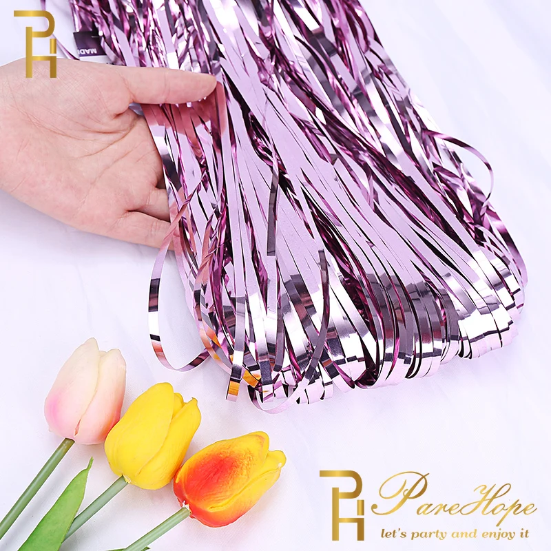 

3ftX8ft Wedding Photobooth Backdrop Tinsel Foil Fringe Curtains Birthday Party Curtain Decorations Baby Show Sequin Backdrop