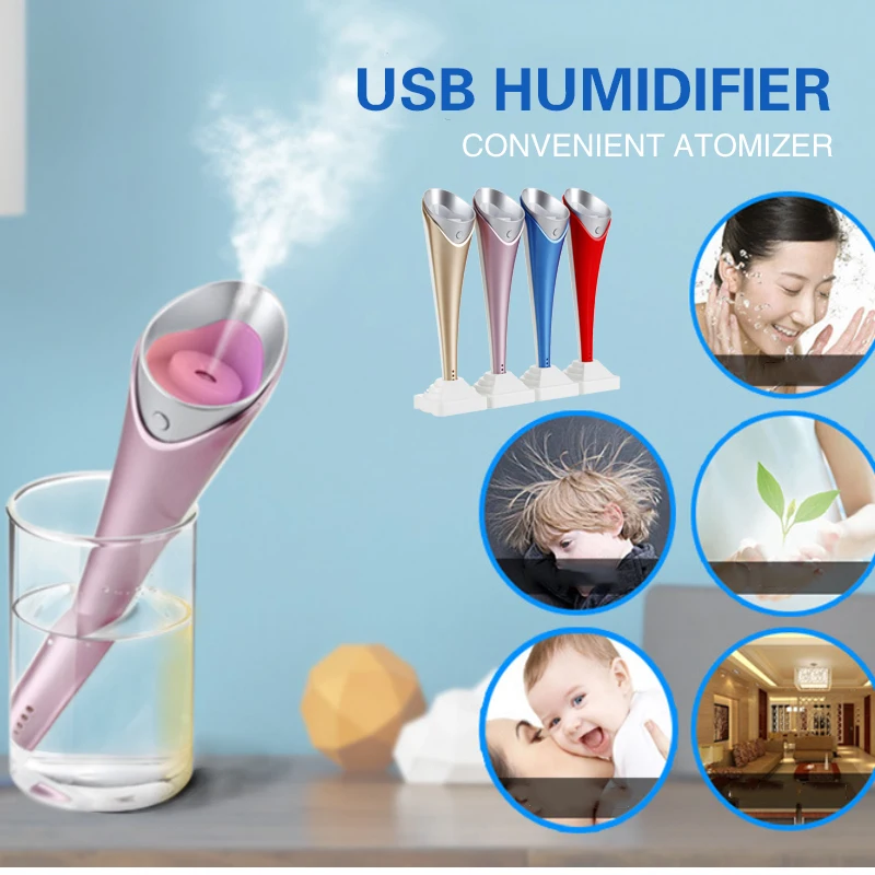 

USB Humidifier Mist Maker Aroma Diffuser Asthma Atomizer Inhaler Beauty Instrument USB Aromatherapy Portable Universal LED