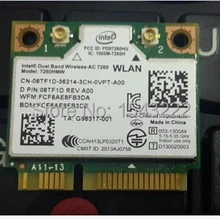 Wifi адаптер для Intel Dual Band wireless-AC 7260 7260HMW 7260AC half Mini PCI-e+ BT4.0+ 867 Мбит/с беспроводная карта для dell 8TF1D