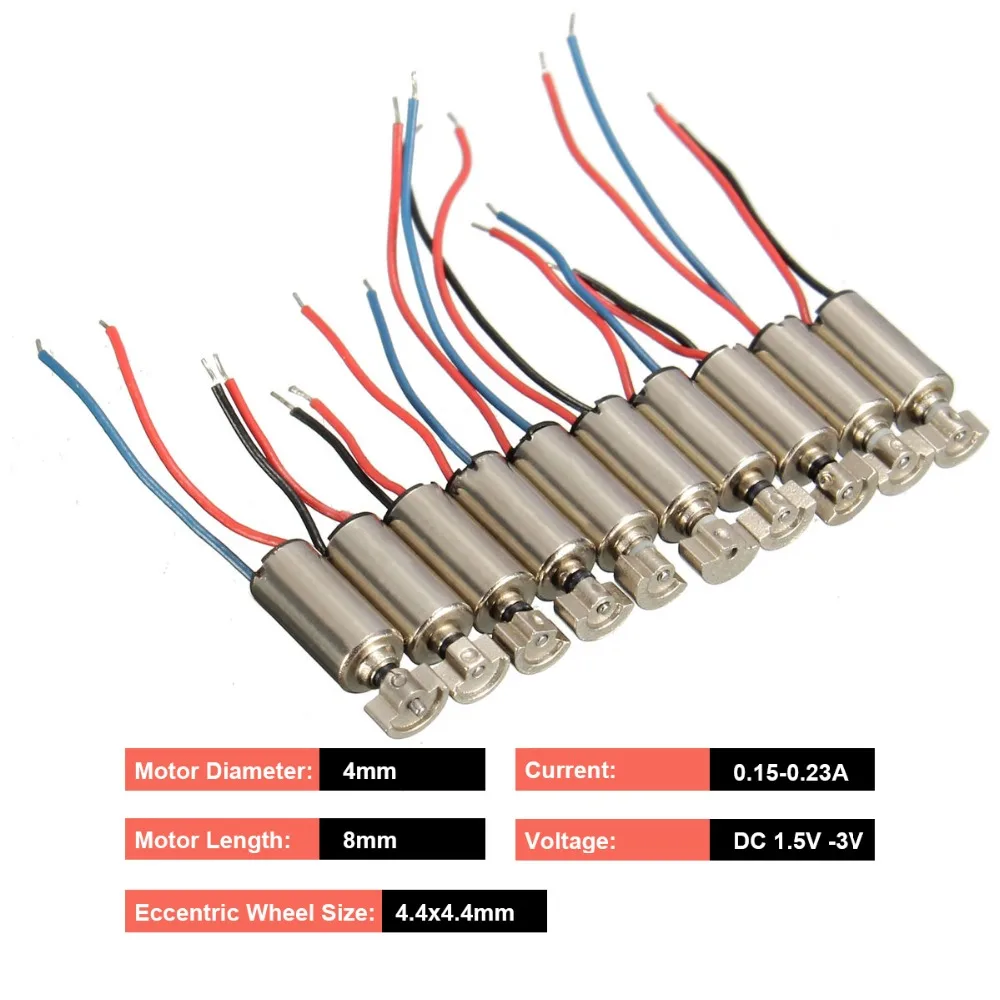 WOLIKE Motor de Vibração Micro DC Coreless Vibrador Para SANYO Telefone Celular 10x4x8mm 1.5-3 V