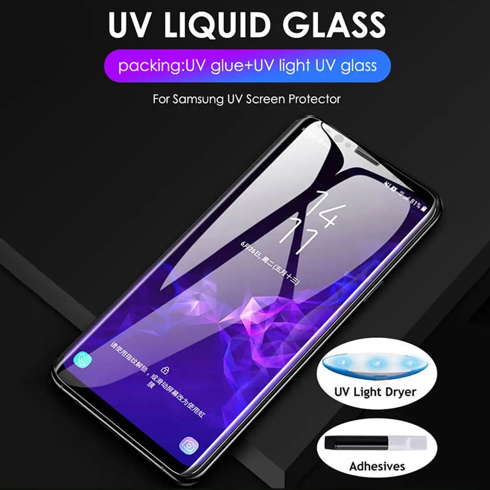 Пленка из закаленного стекла для samsung Galaxy Note 8 9 S9 S8 Plus S7 Edge 9D полноповерхностная