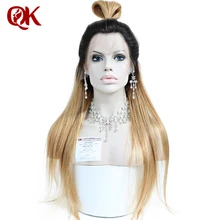 QueenKing Hair Malaysian Ombre lace front wig Golden Blonde Beyonce Remy Hair Free Shipping