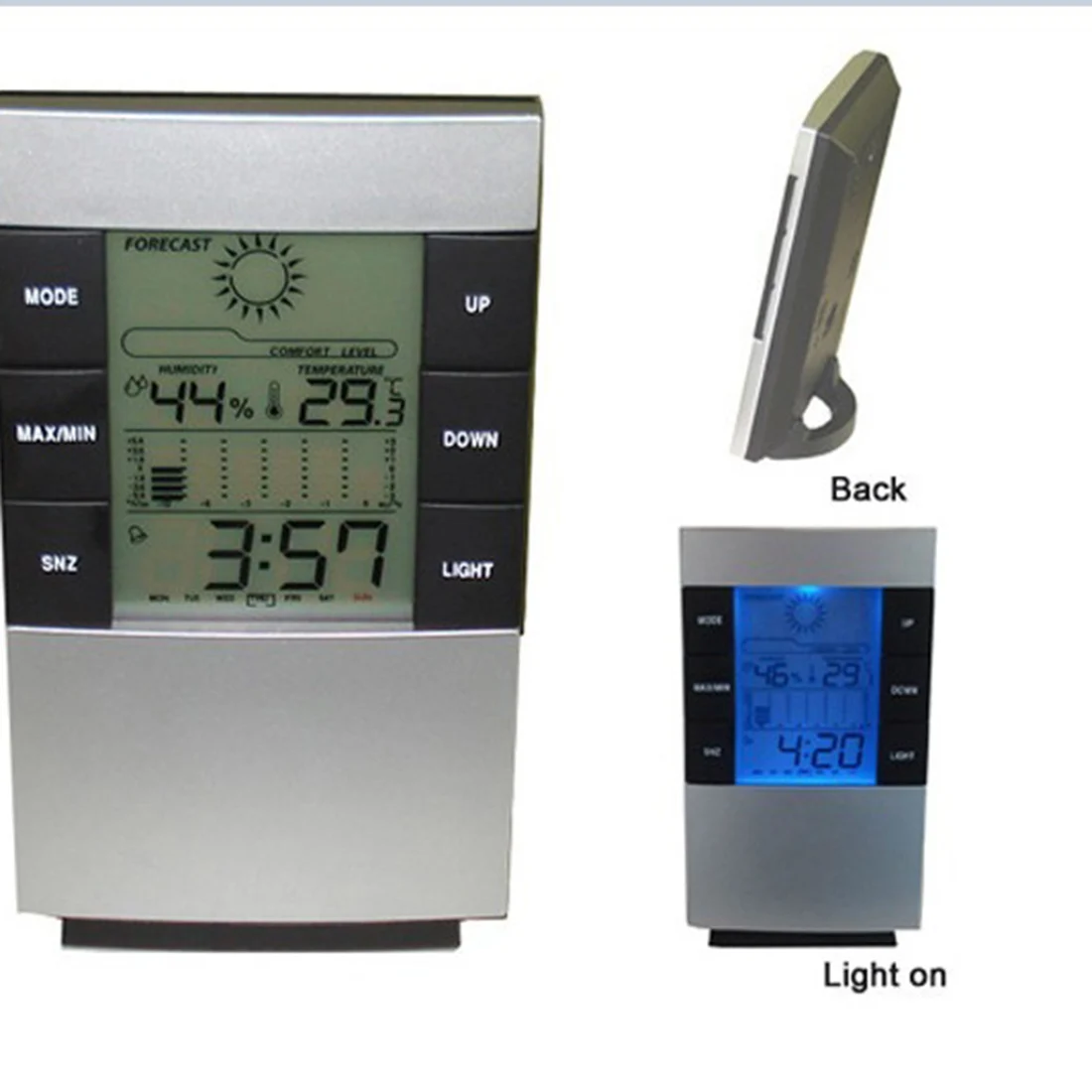 

LCD Digital Thermometer High Accuracy Hygrometer Electronic Temperature Humidity Meter Clock Weather Station Indoor