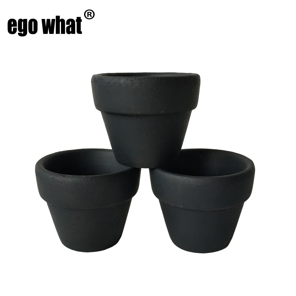 D5XH4CM Mini Ceramic Flower pot Black clay Succulent Planters garden