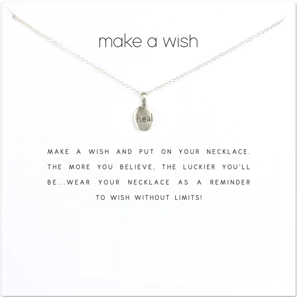 

Heal Word Pebbles Necklace Charm Necklace Gold Color Pendant Necklace Clavicle Statement Necklace Women Jewelry E062