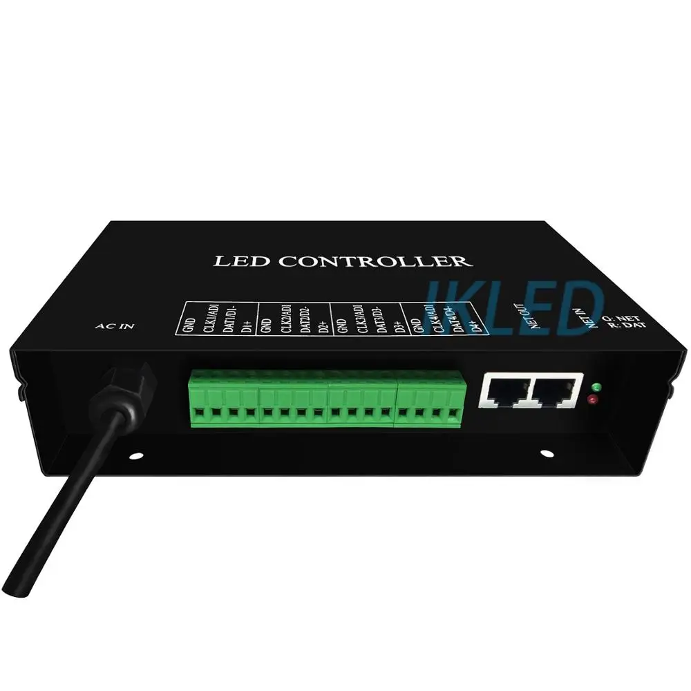 

led artnet controller,4 ports,each port has 4 universes controls 680 pixels,support Madrix,Resolume,Jinx,Xlights,artnet protocol
