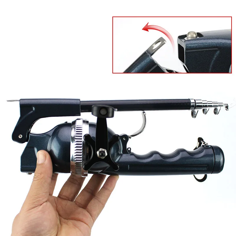 Vara de Pesca Pólos de Aço Inoxidável com Carretel Haste para Peixes Bolsa Portátil Dobrável Telescópica Linha Viagem Mini 1 Set - 11 Cheap Varas de pescar