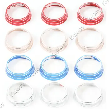 

3Pcs 4Colors Car Automatic Air Conditioning Knob Switch Button Trim Cover Ring Cover Frame For Jeep Compass 2017+ Aluminum Alloy