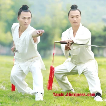 

Male & Female Handmade Linen Tai Chi Uniform Wushu Kung Fu martial art Shaolin Training Suit Chinese Stly Jacket+Pants