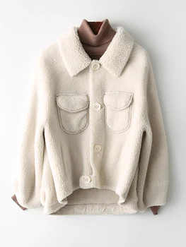 

winter coat for women sheep fur coats wool blends korean manteau femme hiver spring jacket plus size parka wool fur outwear
