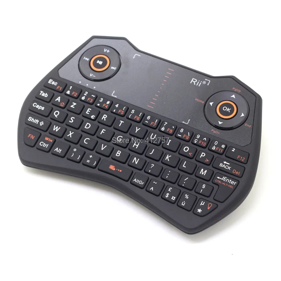 Оригинальная французская мини клавиатура Rii i28C 2 4G AZERTY Беспроводная Air Mouse с