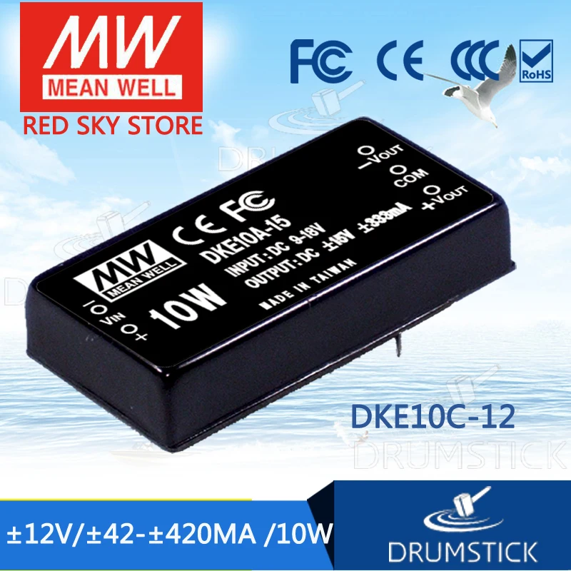 

MEAN WELL DKE10C-12 12V 420mA meanwell DKE10 12V 10W DC-DC Regulated Dual Output Converter