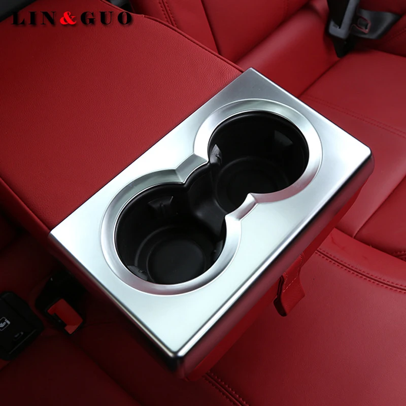 

ABS Chrome Rear Row Cup Holder Frame Cover Trim Auto Interior Accessories For Alfa Romeo Giulia 2017 Car-styling