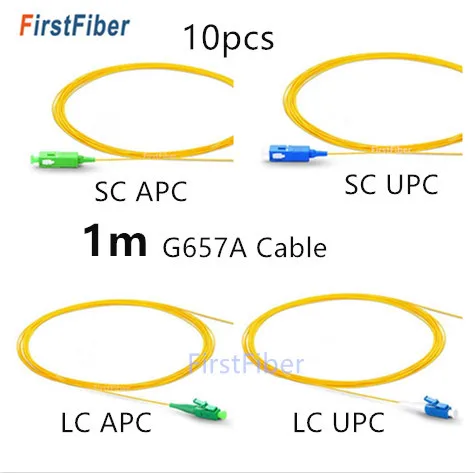

1m 10pcs SC/LC APC/UPC fiber Pigtail cable Simplex G657A Single Mode SC /LC Fiber Optic Pigtail - 0.9mm
