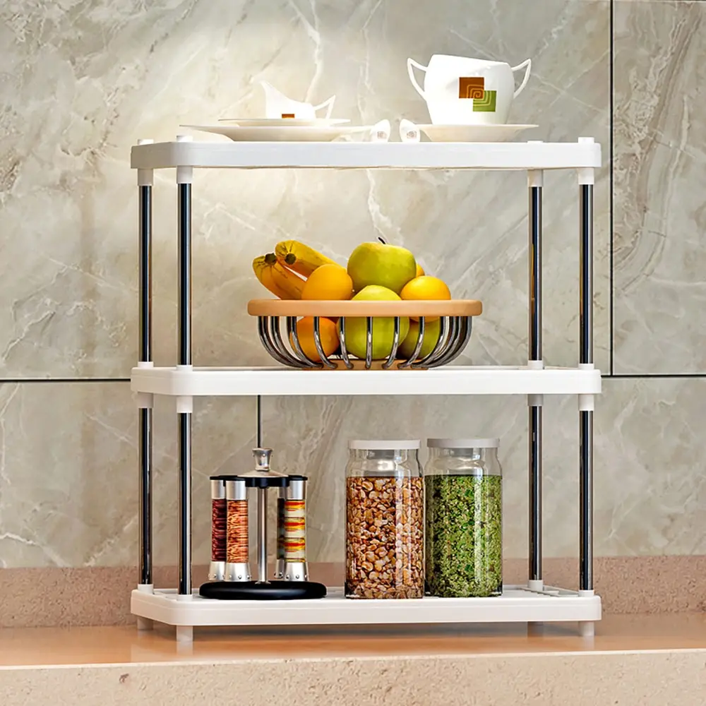 

3/4 Tiers Storage Rack Multifunctional Kitchen Storage Holder Shelf 3/4Layers Storage Shelving Seasoner Rack Bathroom Organizer