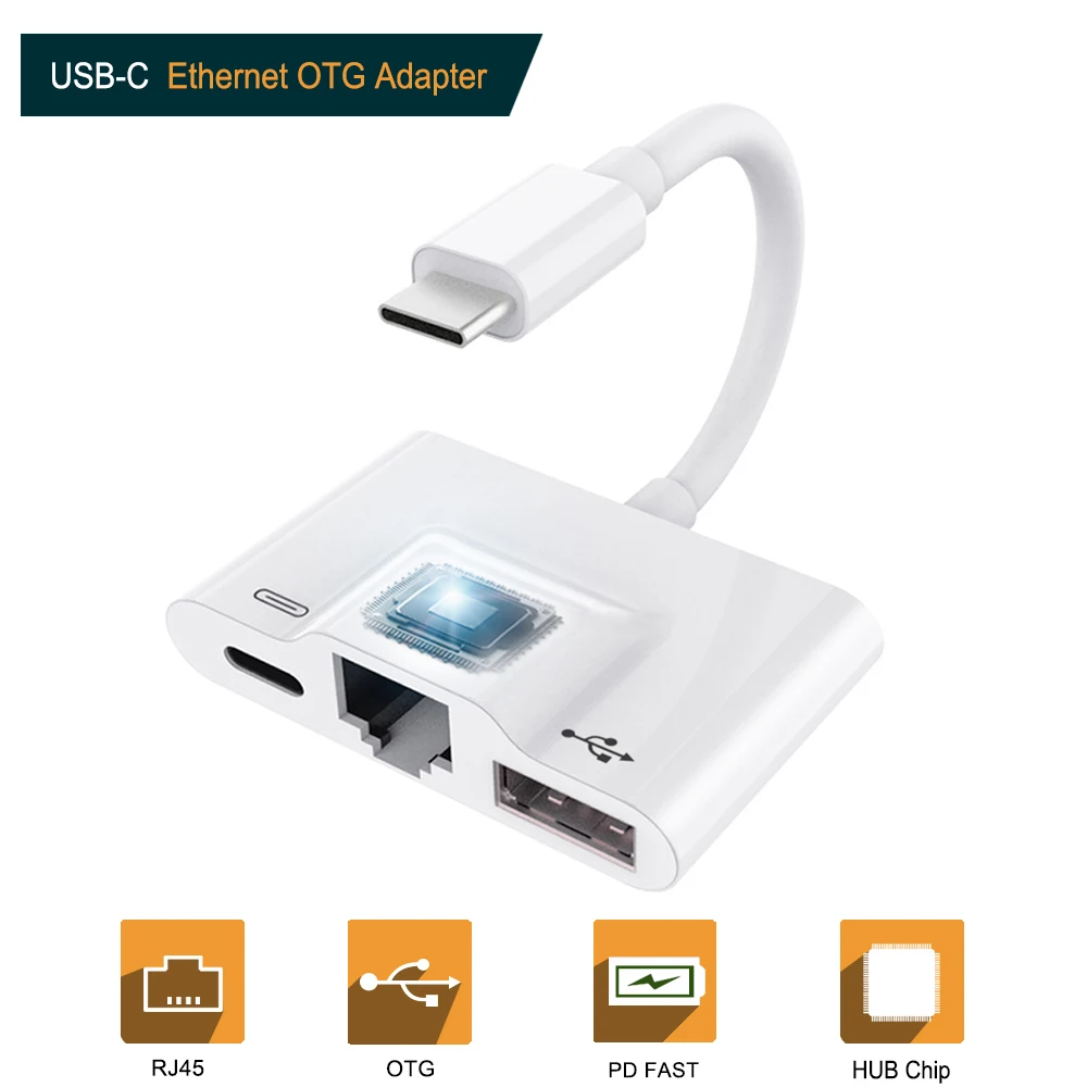 

USB C to RJ45 USB 4K Ethernet LAN OTG Adapter With RJ45 Port Type C Adapter USB-C Splitter Hub For Macbook HDTV Chromebook Pixel