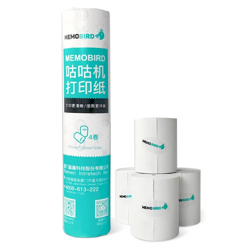 MEMOBIRD High quality thermal printing paper 57 * 48mm photo printing paper paper 4 rolls