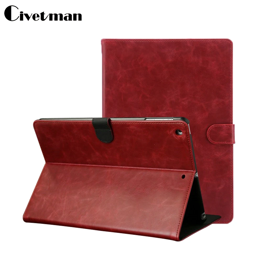 

Case For iPad Air 1 & ipad 5 Crazy Horse Pattern Smart Stand Cover Tablet Ebooks Case Designer Leather Cover For Apple ipad air