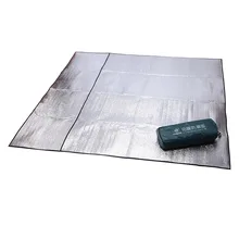 Foldable Folding Double Aluminum Film EVA Camping Mat Waterproof Sleeping Mattress Mat Pad Outdoor Picnic Mat 200*200*0.25