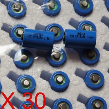 

30PCS 3.6V 1/2AA ER14250 liSOCL2 Lithium battery cell 1200mah PCL battery replace for SAFT LS14250 TL-5902 SL-550 MAXELL ER3