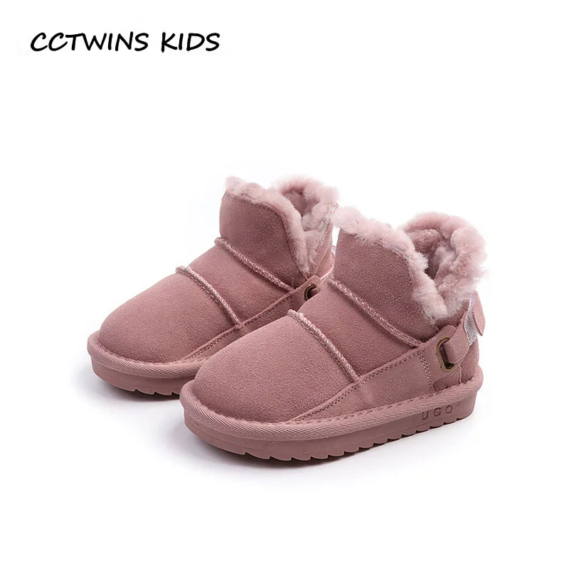 

CCTWINS KIDS 2018 Winter Children Black Warm Shoe Toddler Fashion Snow Boot Baby Girl Genuine Leather Ankle Boot Boy CS1560