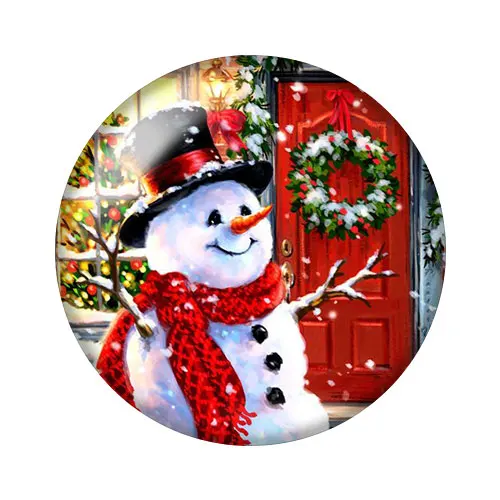 Счастливого Рождества прекрасный снеговик 10 шт 12 мм/16 мм/18 мм/25 мм круглый фото стекло кабошон демонстрация плоской задней части делая результаты ZB0582 - Цвет: A
