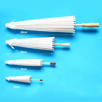 

Bamboo Paper Long Handle Parasols Umbrella Sun Parasol Outdoor Party Events Decoration 50pcs 23.6inch(60cm)