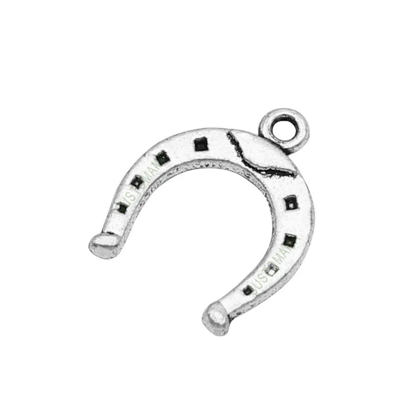 80pcs Horse Shoe Charms, Antique Tibetan Silver 2 Sided HorseShoe