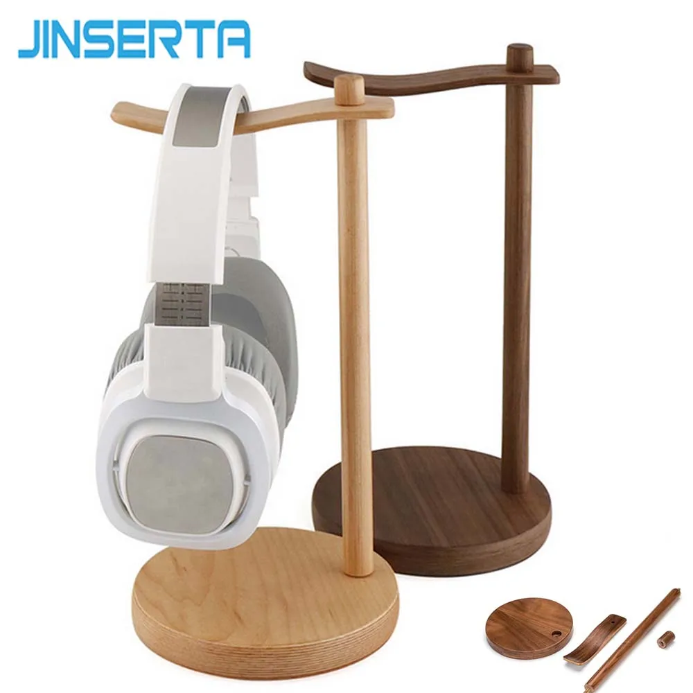 JINSERTA Headphone Holder Wooden Practical Stand Headset Show Shelf Universal Headphones Support Device Accessories Gift
