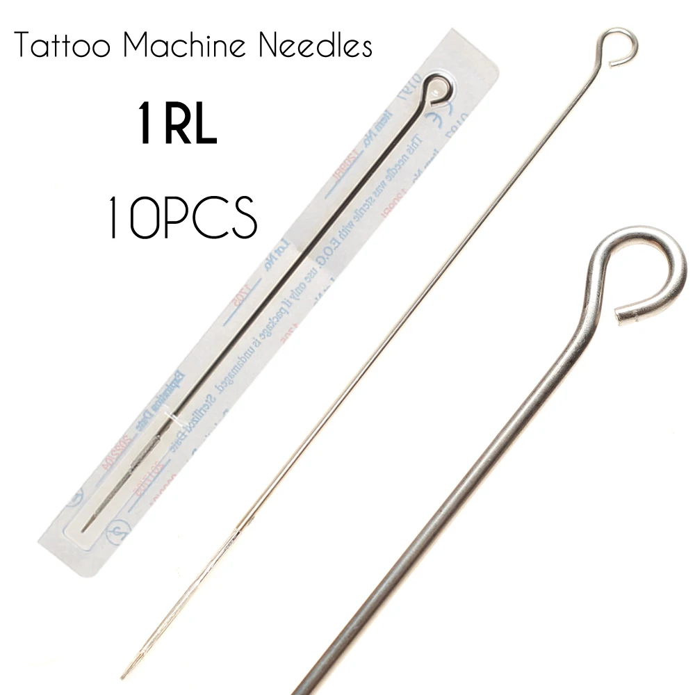 

10pcs 1RL Tattoo Needles Round Liner Body Art Tattoo Machine Needles Stick Poke Stainless Steel Disposable Sterile Needles