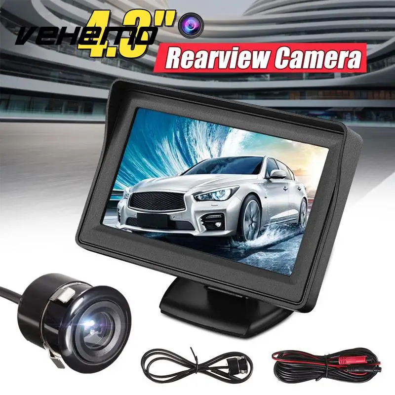 Vehemo Sun Visor Display Rearview Monitor Car Monitor with Camera 4.3