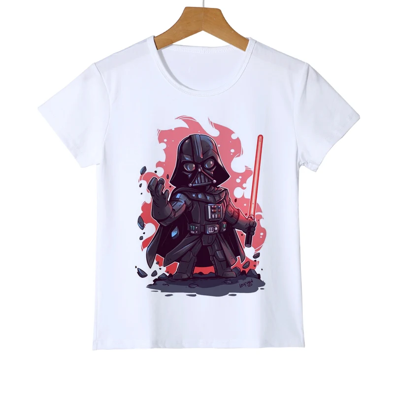Новая брендовая летняя детская футболка Повседневная футболка с принтом «Звездные войны» для мальчиков и девочек Футболка с принтом «Дарт» футболка в стиле хип-хоп Z34-2