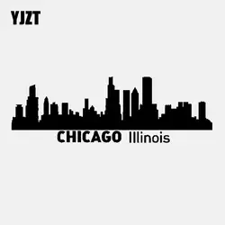 YJZT 15,8 см * 5,3 Чикаго iii винил автомобиля стикеры Наклейка городской силуэт Skyline черный/серебристый C3-1831