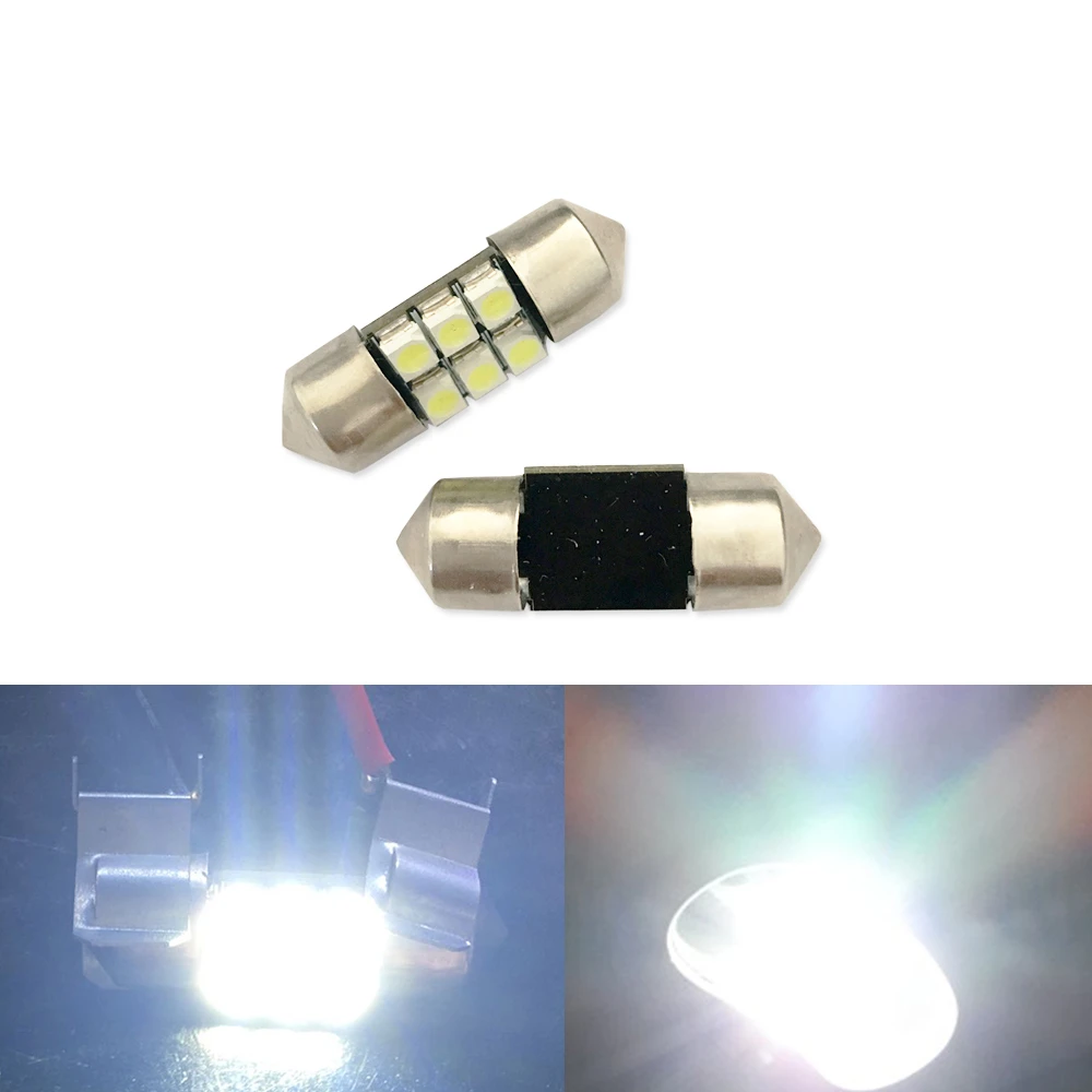 Lot De 10 Ampoules LED Festoon 28/29mm 12V - Pour Plafonnier, Plaque Immatriculation