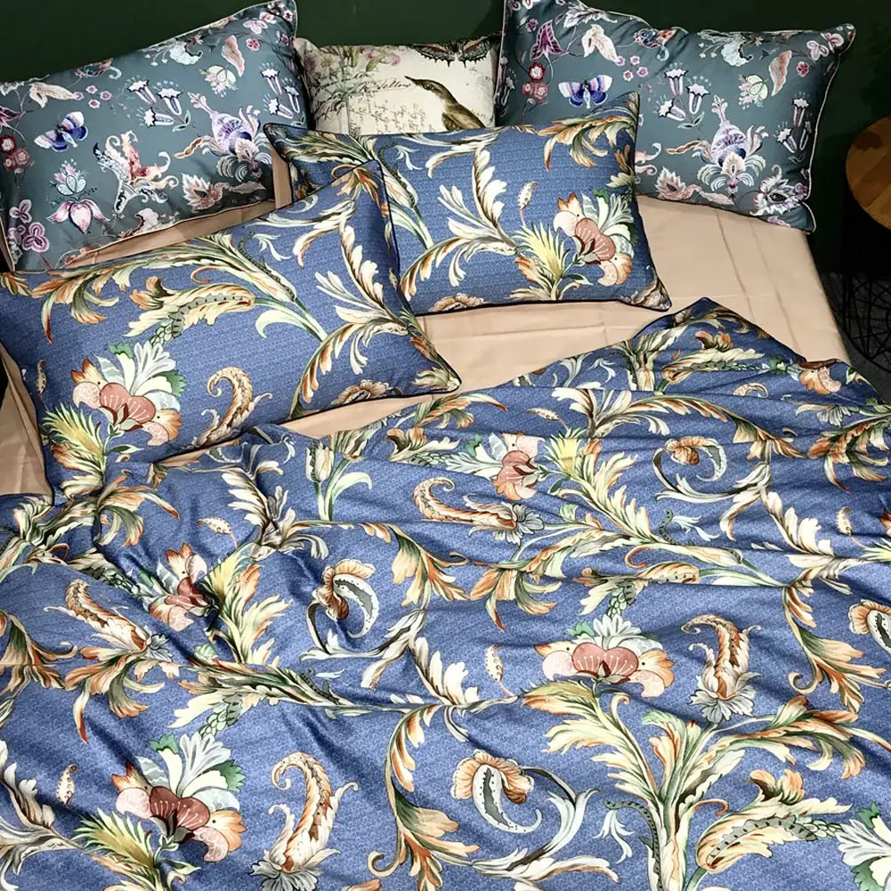 Роскошный Мандала богемский лососевый пододеяльник набор королева король размер постельное белье плоский лист из египетского хлопка комплект постельного белья