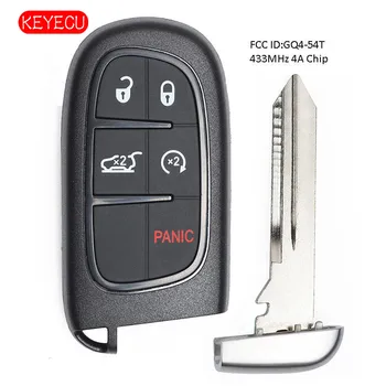 

Keyecu Replacement Smart Remote Fob Key 5 Button 433MHz 4A Chip for Jeep Cherokee 2014-2018 FCC: GQ4-54T