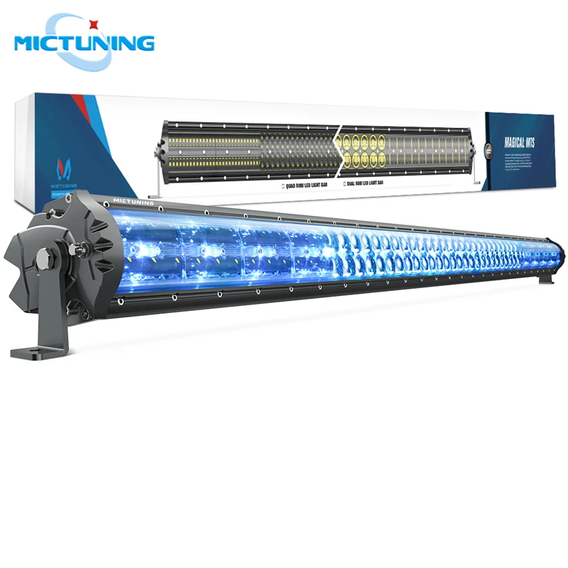 MICTUNING M1s 52 ''Супер яркий внедорожный светодиодный рабочий светильник для вождения с двойным монтажным жгутом комплект& Ice Blue атмосферная лампа 29100LM