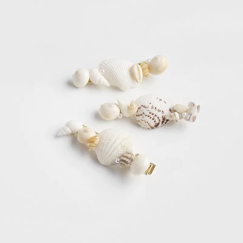 

Free shipping Women's cute Shell conch hairpins fashion sweet girl's hair clips Korea Vacation style Side Clips lady's headwear