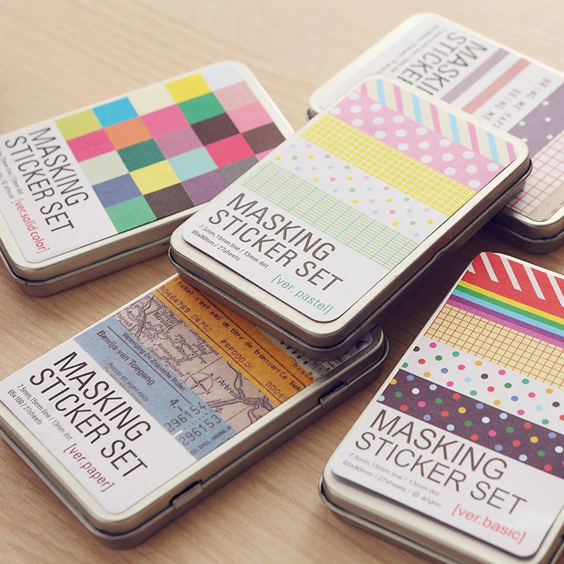 South Korea Creative Stationery DIY Decorative Stickers Color Hand Books Notepad Loose-leaf Planner Sticker Tide Tin Accessories