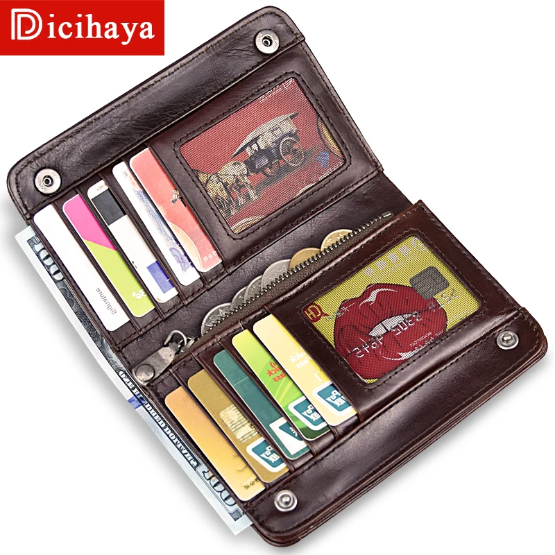 DICIHAYA новый мужской кошелек 100% натуральная кожа короткий винтажный коровья