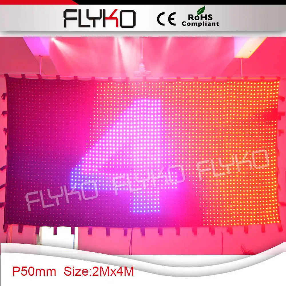 

P5 2x4m led light stage dackdrop, soft led video curtain/ led wall curtain screen plays clear image