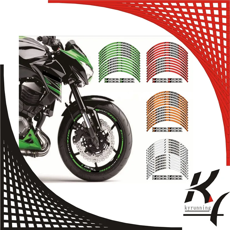 12 X Thick Edge Outer Rim Sticker Stripe Wheel Decals FIT ALL kawasaki