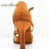 Practice Customize Women Latin Dance SHOES Tan Heel 8.3 cm Professional Classical Dancing Shoes Women Salsa Dancing party shoes 6