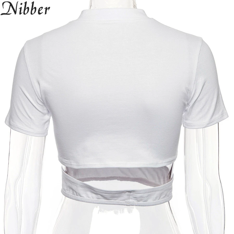 Nibber, женские сексуальные хлопковые черные белые топы с круглым вырезом и коротким рукавом, летние женские футболки для отдыха, отдыха, в полоску, с вырезами, футболки