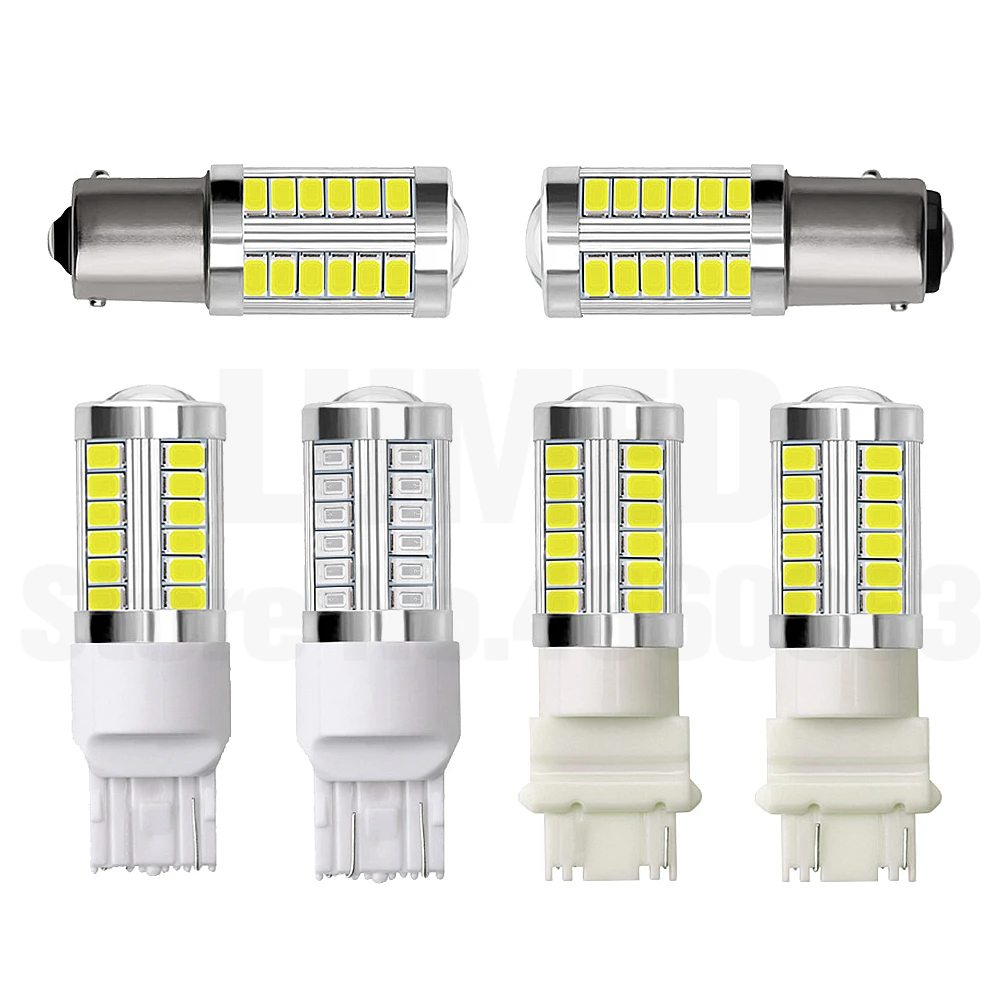 100x P21W LED 1156 T20 W21/5W P21/5w 7443 W21W 7440 Bay15d 3156 3157 33 5630 Car LED Bulb Auto DRL Stop Reverse Light