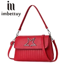

Imbettuy Women Black Leather Crossbody Messenger Bags Chinese Style Luxury Handbags Designer Blosa Feminina sac a main Mujer