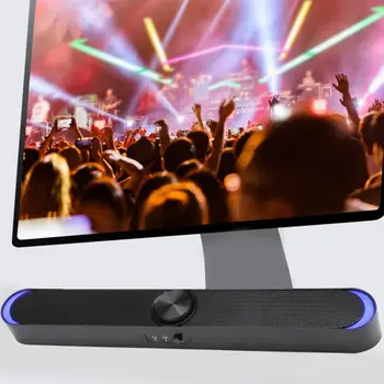 

SADA V-198 USB Computer Speaker Double Bass Storm Vents Mini Speaker Equipped with Headphone Microphone Jack