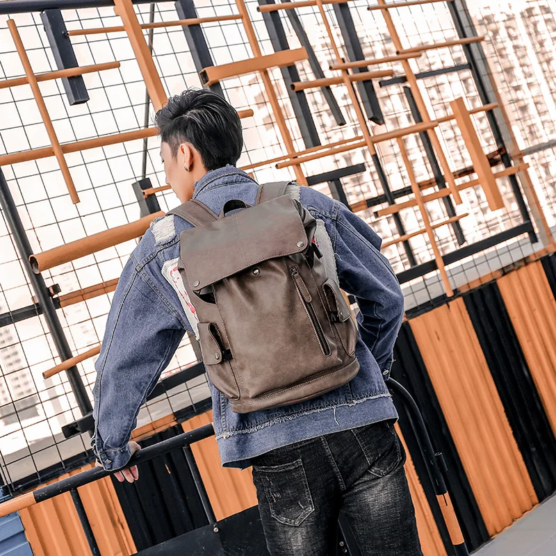 mochila de viagem qualidade couro macio grande