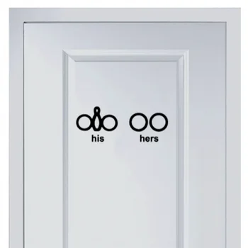 

His And Hers Marks For Man And Woman's Toilet Vinyl Fashion for Shop Office Home Cafe Hotel Toilets Door Decor Wall Stickers