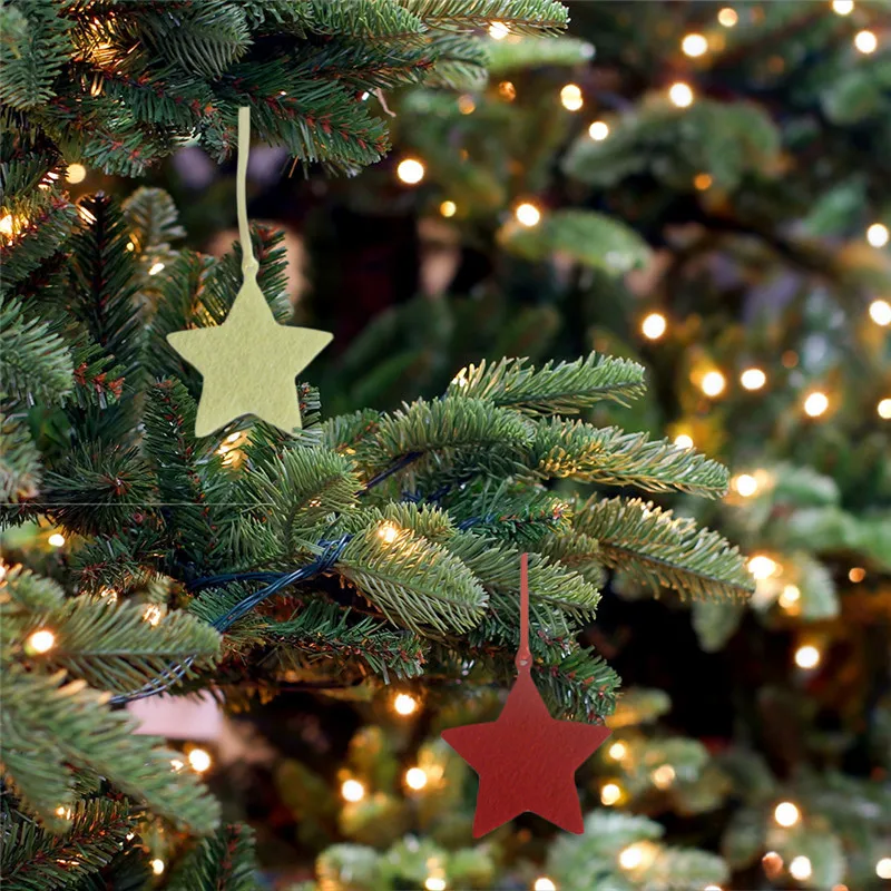 

10pcs Small Christmas Tree Hanging Pendant Cute Five-pointed Star Tree Decorative Accessories Party DIY Decoration